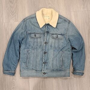 Rag & Bone Huntington Sherpa Lined Denim Jacket Coat SM Oversized Style winter